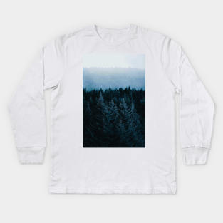 Vibrant Misty Forest Kids Long Sleeve T-Shirt